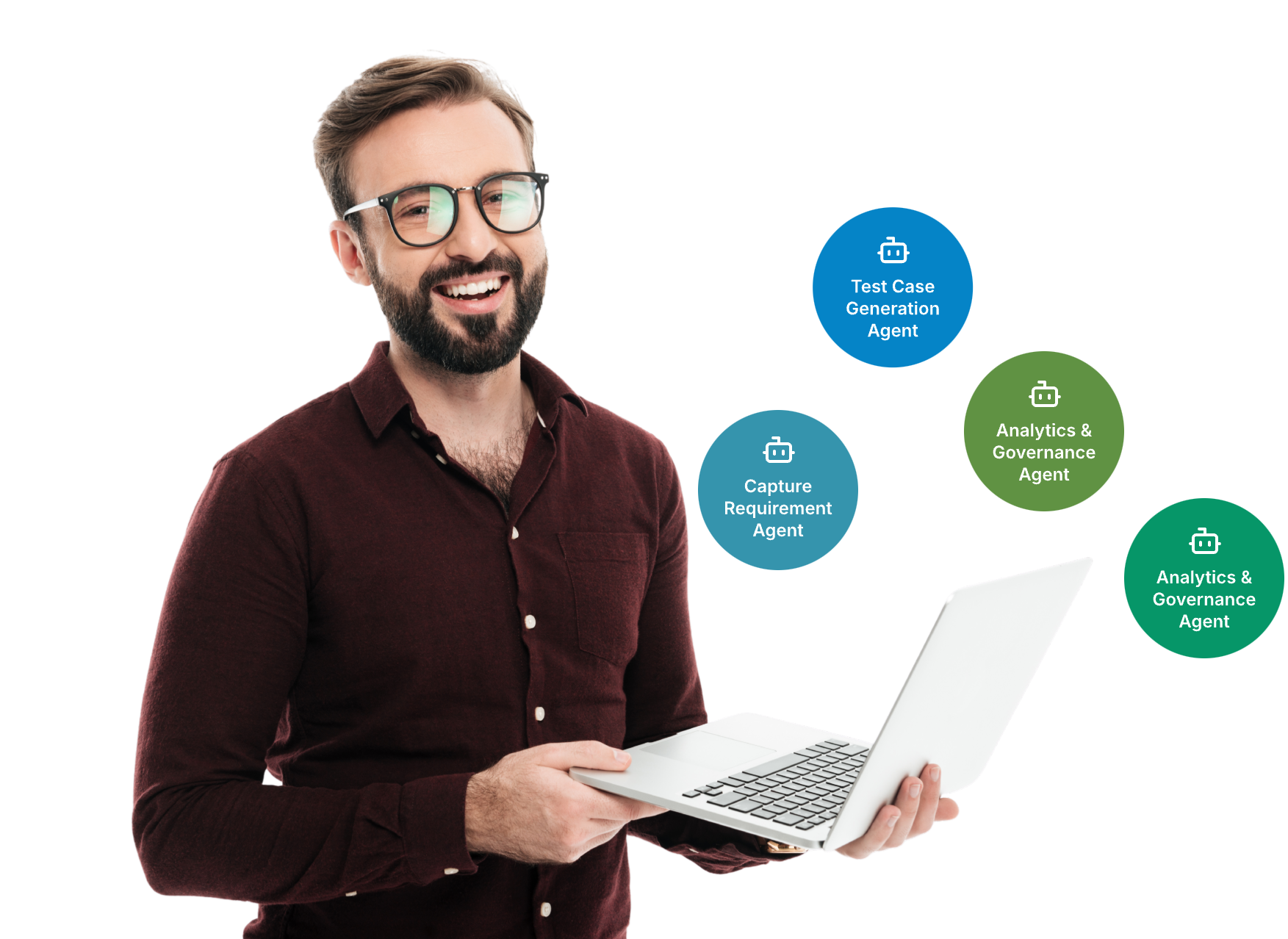 Human in control of AI testing agents